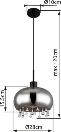 GLOBO 15839H1 CORRY Kristály Függesztett Lámpa IP20