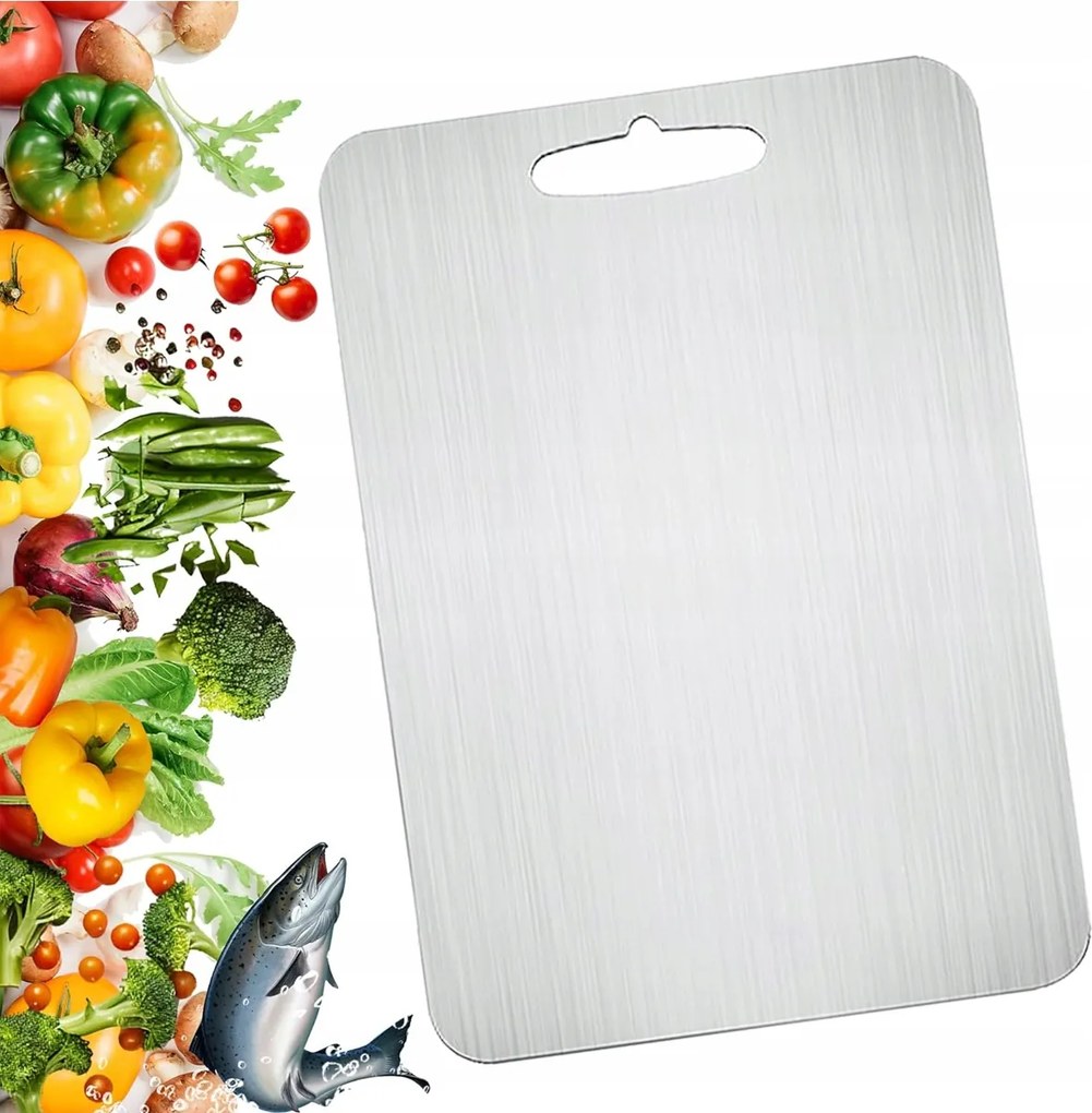 Rozsdamentes acél halhús vágódeszka 34x23 cm Ökológiai
