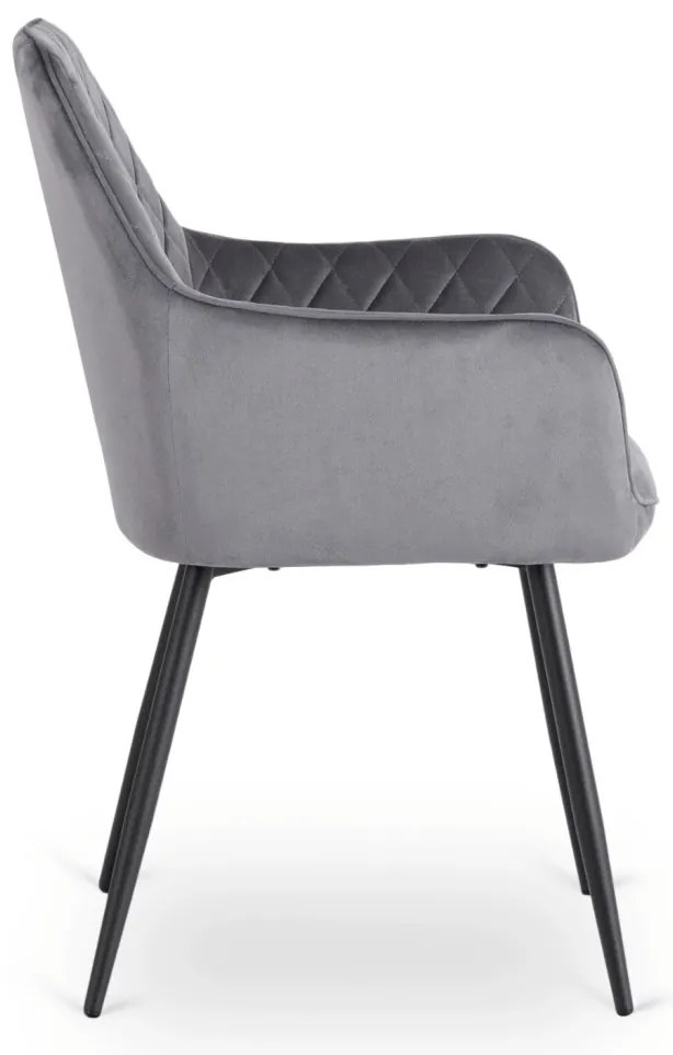 Elegáns Szürke Bársony Étkezőszék BRESSO