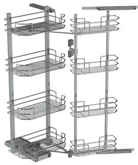 Konyhai fémrács, kamravasalat, 600mm, króm, csillapított záródás, 8 kosár SIGE, Green Line 230B