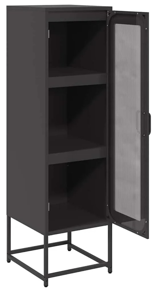 fekete hidegen hengerelt acél magasszekrény 36x39x123 cm