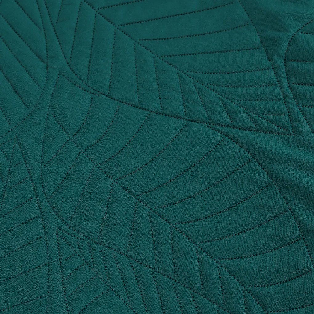 LEAVES türkiz ágytakaró mintával Méret: 200 x 220 cm