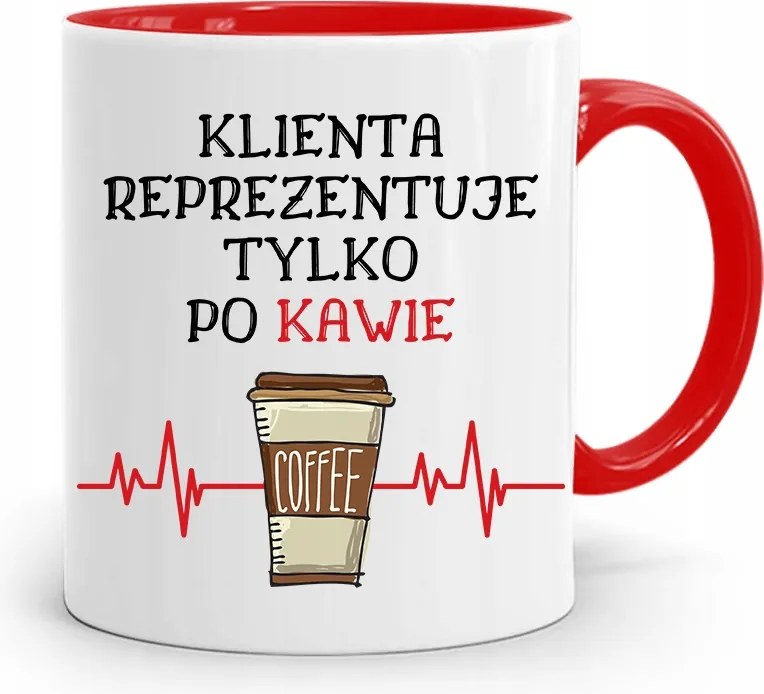 Piros Ügyvéd Bögre Kávé Után, fényképes nyomattal
