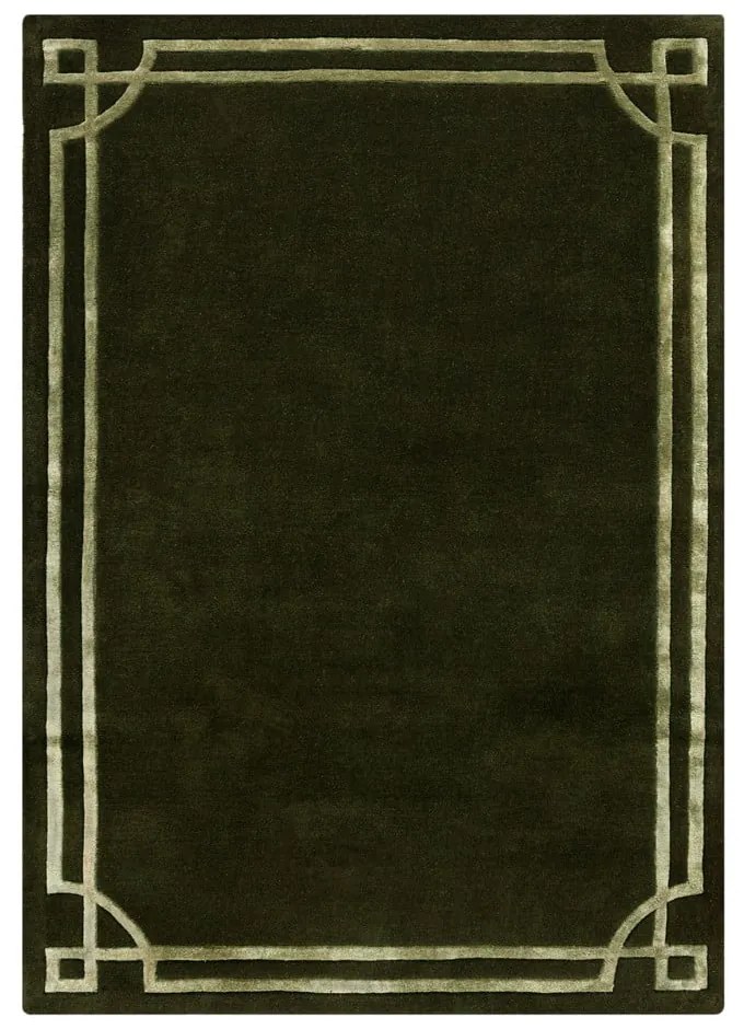 Sötétzöld kézi szövésű gyapjú szőnyeg 120x170 cm Gatsby – Flair Rugs