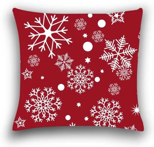 Mikroszálas párnahuzat SNOWFALL 45x45 cm, piros