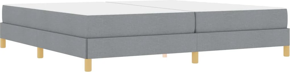 vidaXL Boxrugós ágy matracmal Világosszürke 200 x 200 cm szövet