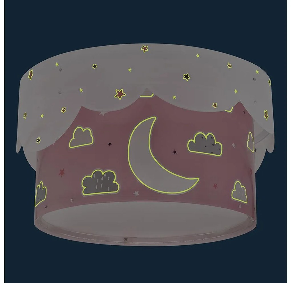 Dalber 61236S - Gyermek mennyezeti lámpa MOON 2xE27/60W/230V rózsaszín