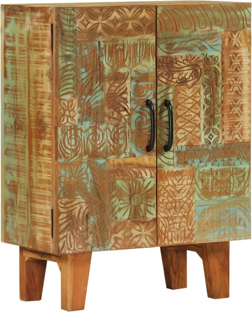 vidaXL kézzel faragott tömör újrahasznosított fa komód 55x30x75 cm