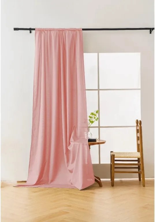 Függöny OXFORD LIGHT 140x250 cm, rózsaszín Felfüggesztés: Fém gyűrűk