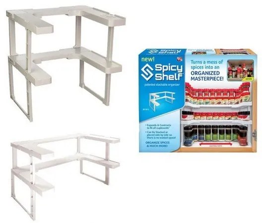 Konyhai rendszerező és egymásra rakható polc