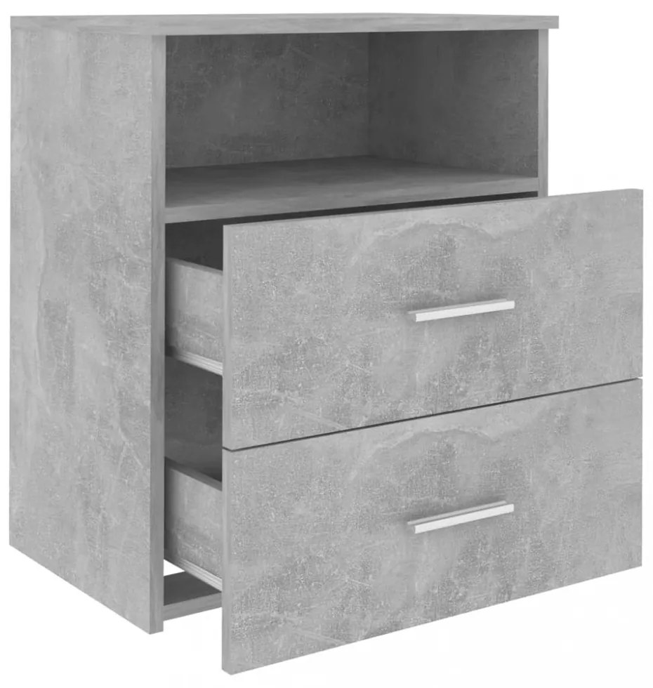 2 db betonszürke éjjeliszekrény 50 x 32 x 60 cm