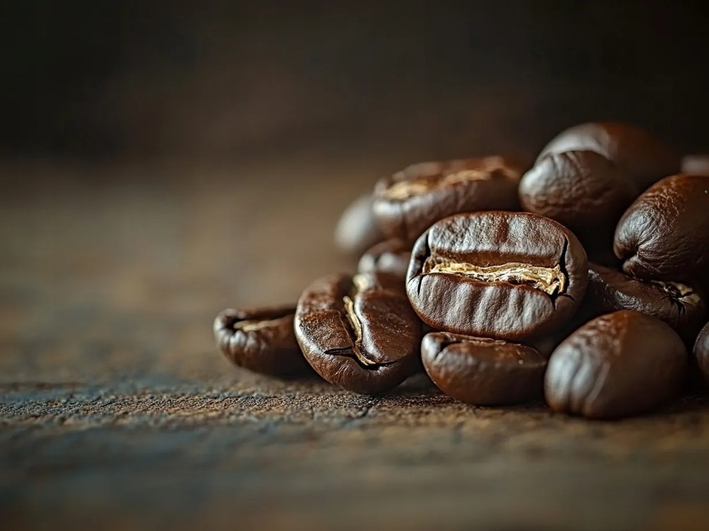 Vászonkép Canvas Kávébab Arabica Robusta Makro Ital Cafe 80x60