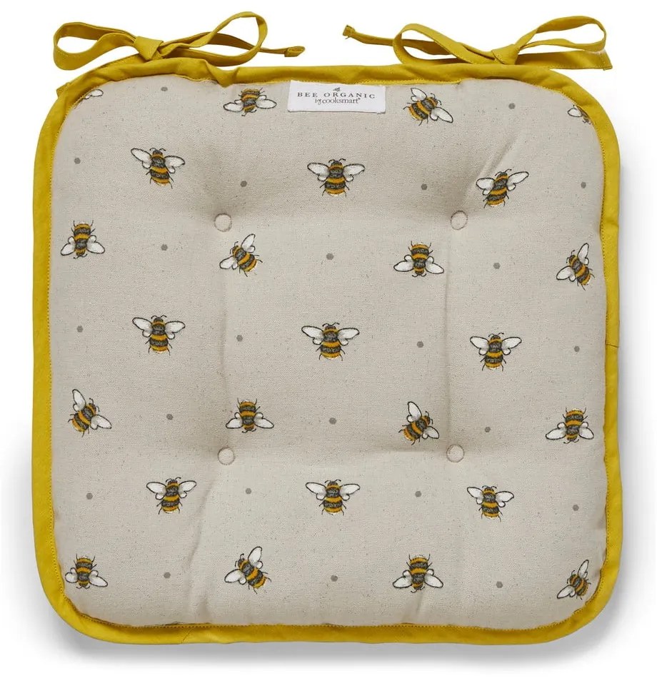 Bumble Bees bézs-sárga pamut székpárna - Cooksmart ®