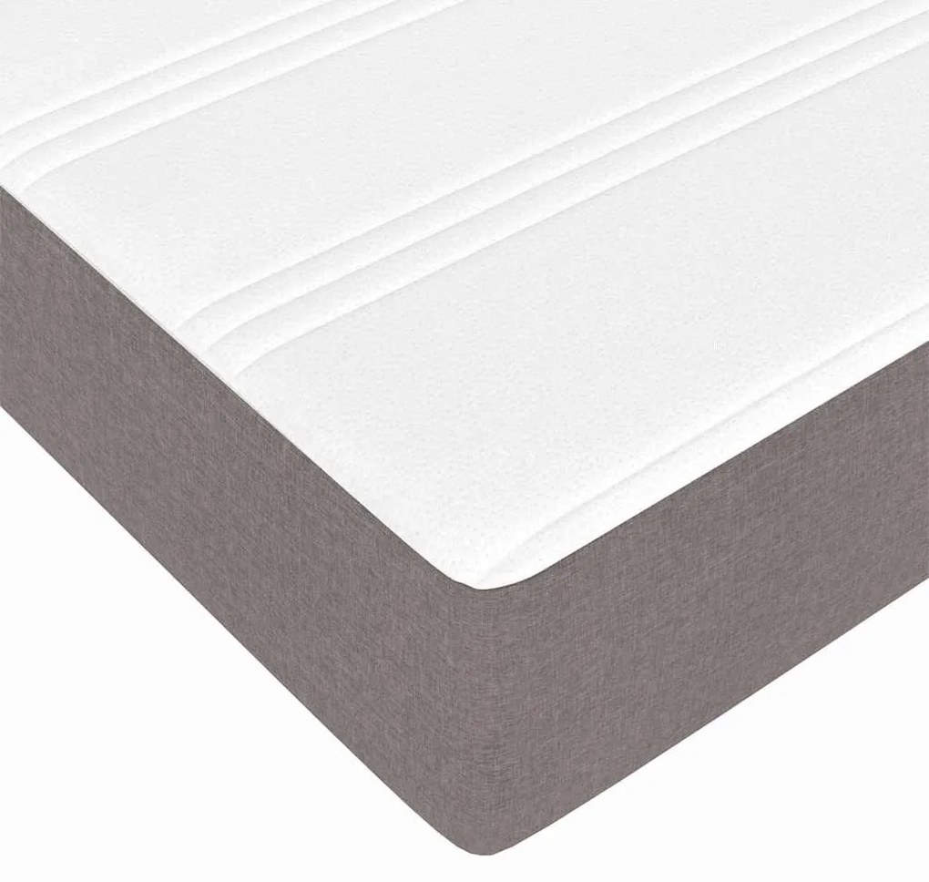 Boxrugós ágy matracmal Taupe és fehér 140 x 190 cm szövet