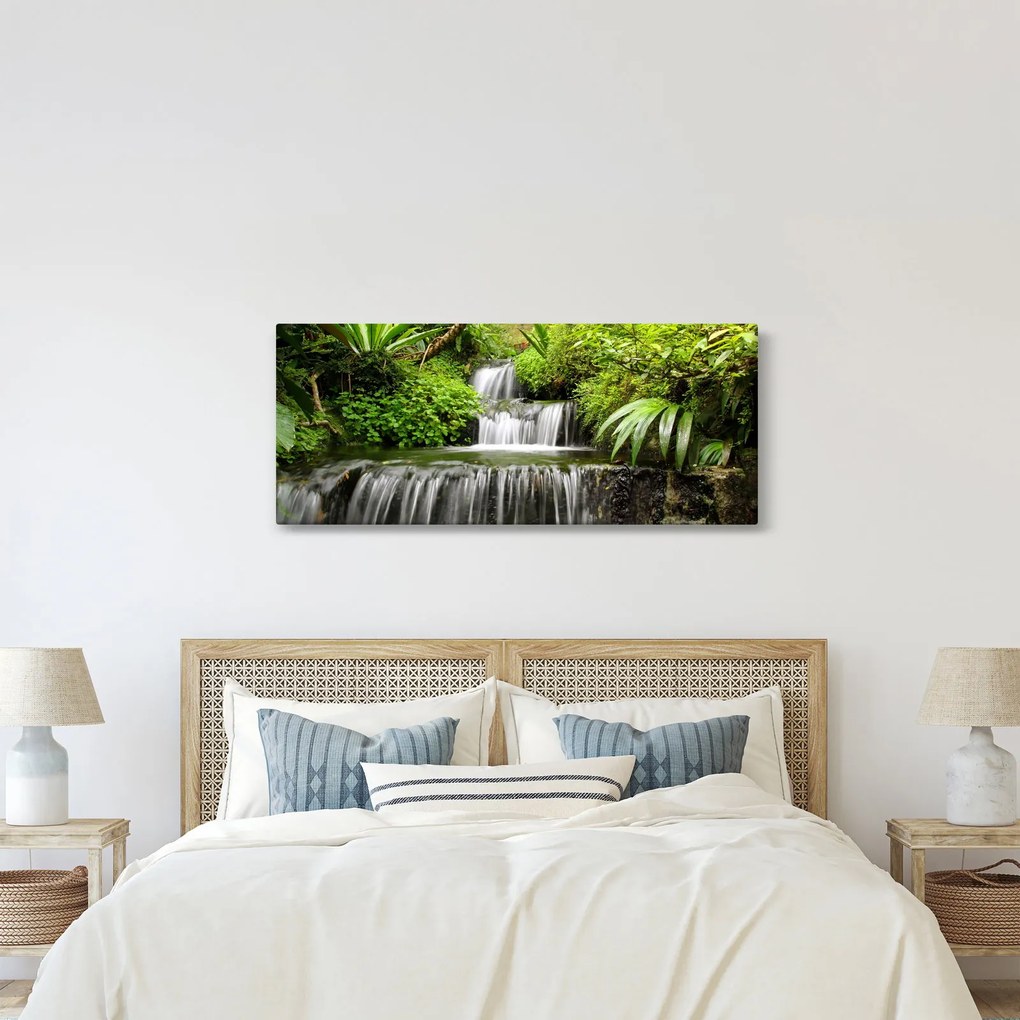 Kép - vízesés az esőerdőben (120x50 cm)
