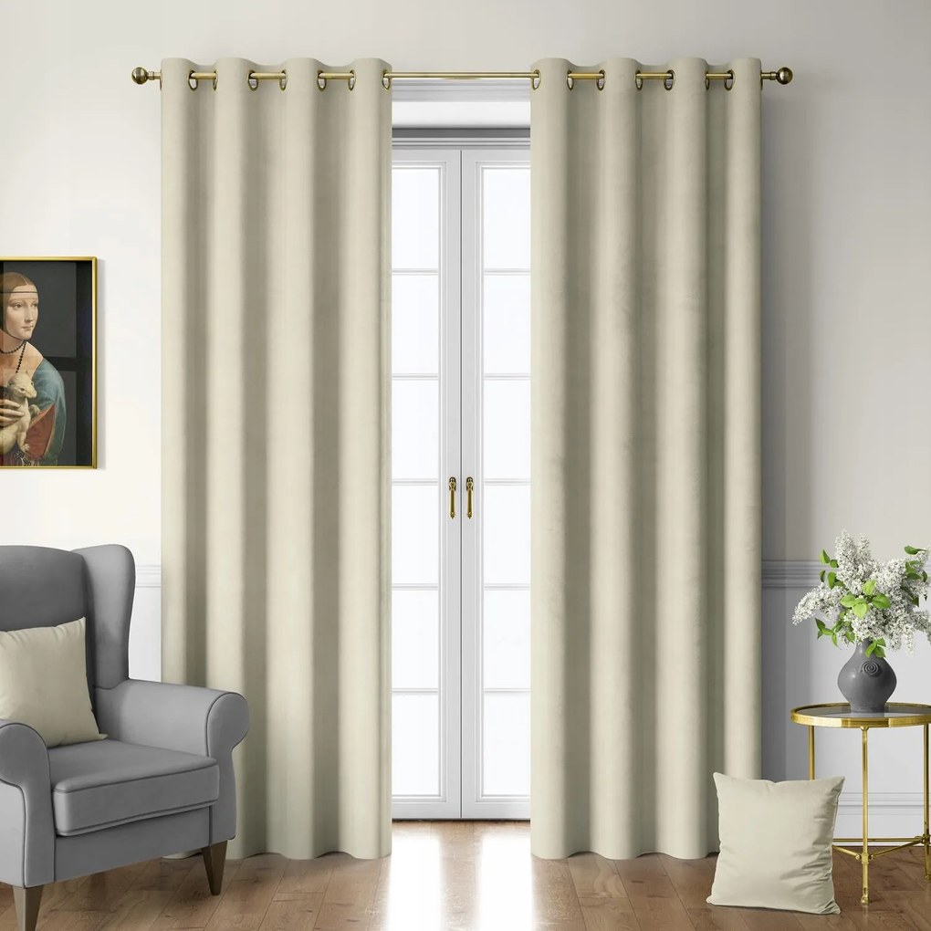 Bársony Függöny Velúr 140X250 Bézs