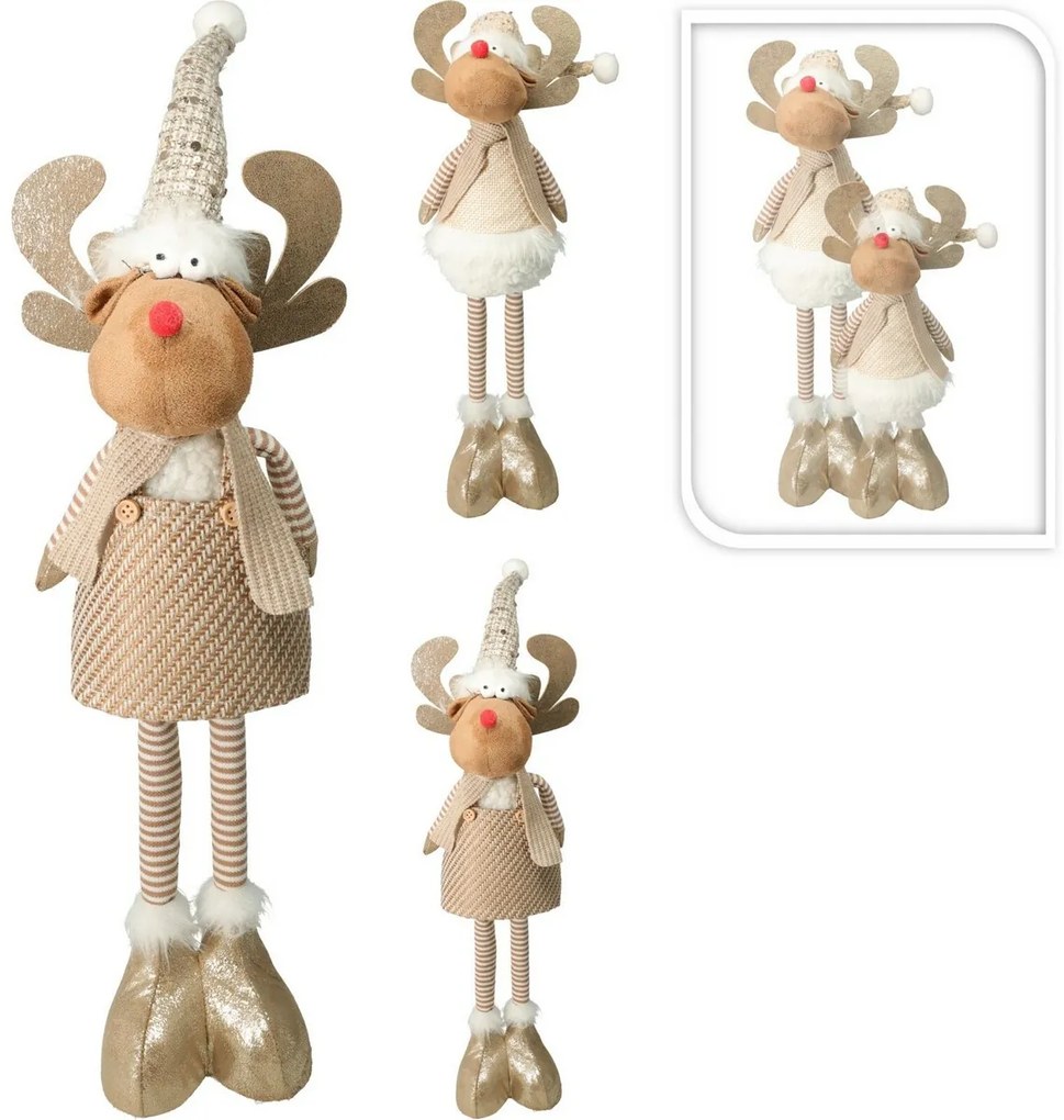 Karácsonyi álló rénszarvas Fred, teleszkóposlábak, 49 cm
