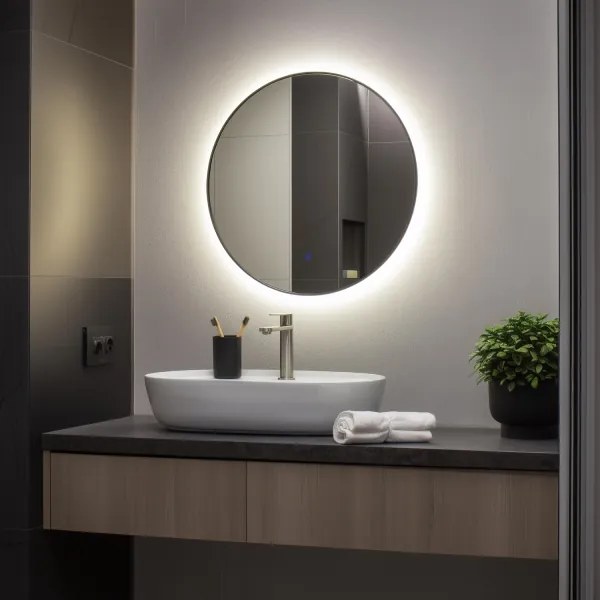 Brilagi - LED fürdőszobai tükör VENA BLACK LED/19W/230V 60 cm IP44 CRI 90 dimmelhető + CCT