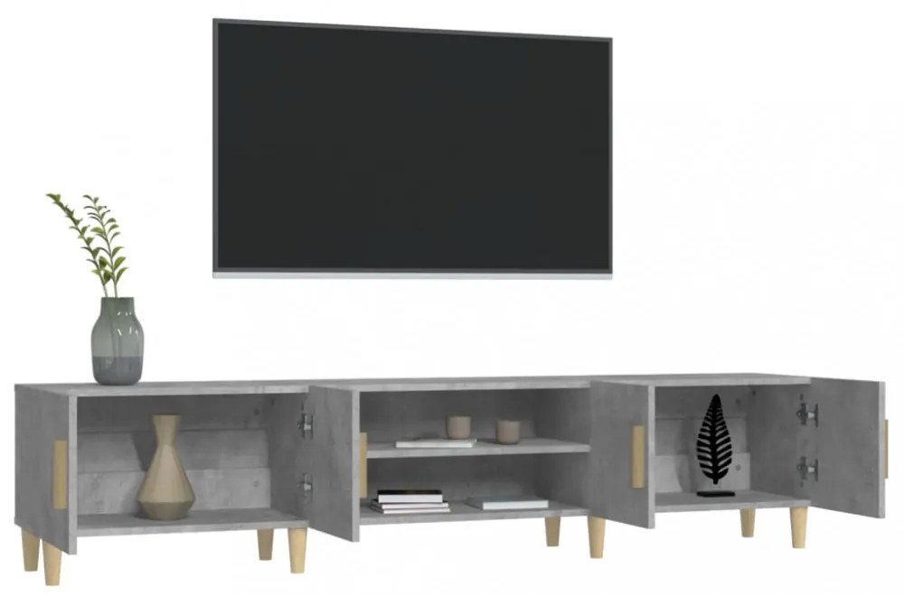 betonszürke szerelt fa TV-szekrény 180x31,5x40 cm