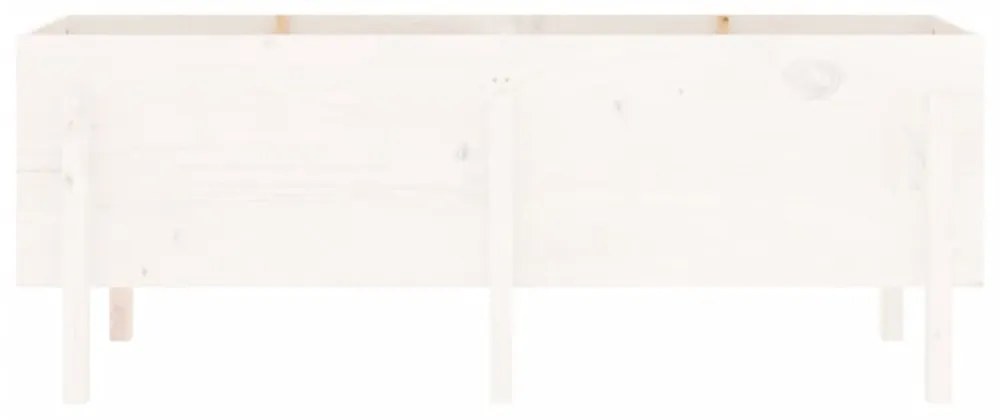 fehér tömör fenyőfa kerti magaságyás 160 x 50 x 57 cm