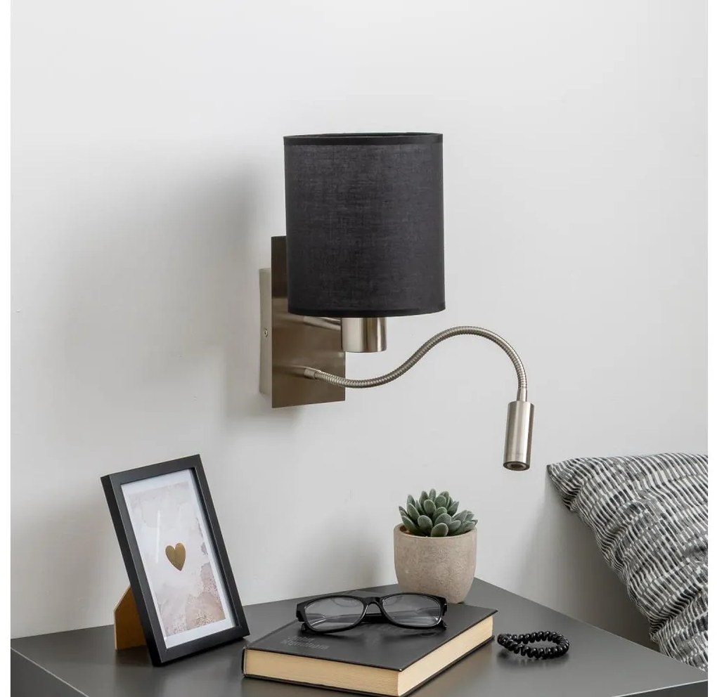 Brilagi - LED Fali lámpa NUBILA 1xE27/25W/230V + LED/3W króm/fekete