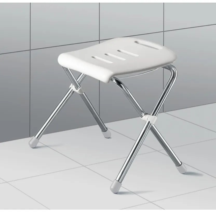 Spirella SITZ összecsukható zuhanyzószék, fehér,47 cm