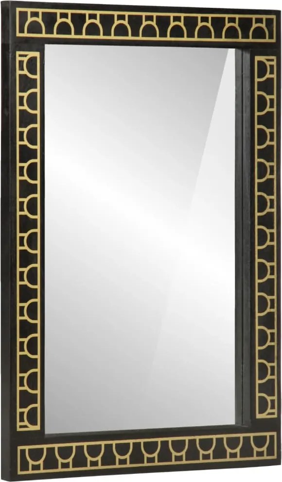 vidaXL tömör mangófa és üveg fürdőszobatükör 50 x 70 x 2,5 cm