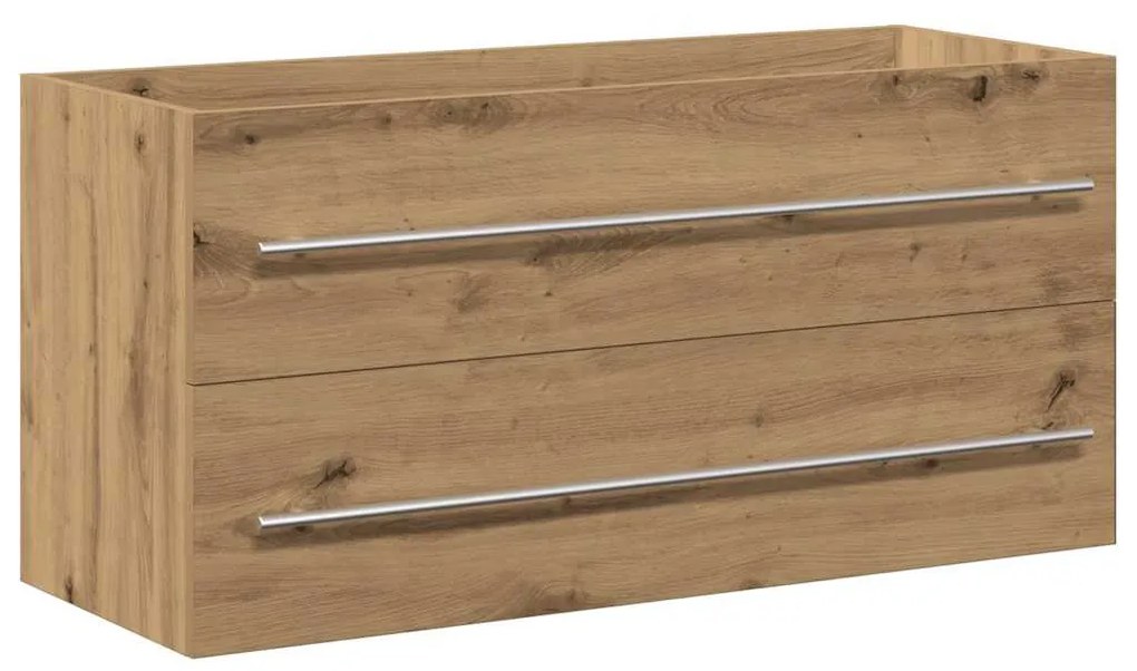 kézműves tölgy színű szerelt fa mosdószekrény 100x38,5x48 cm