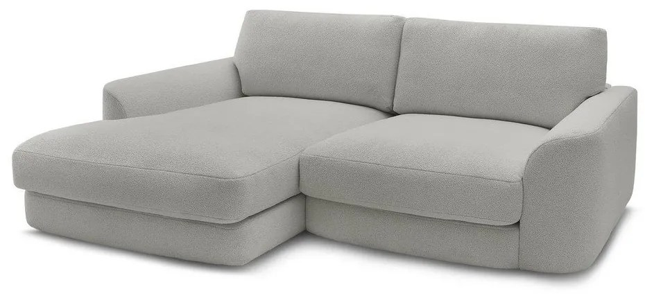 Világosszürke buklé sarokkanapé (bal oldali-heverő résszel) Leonore – Bobochic Paris