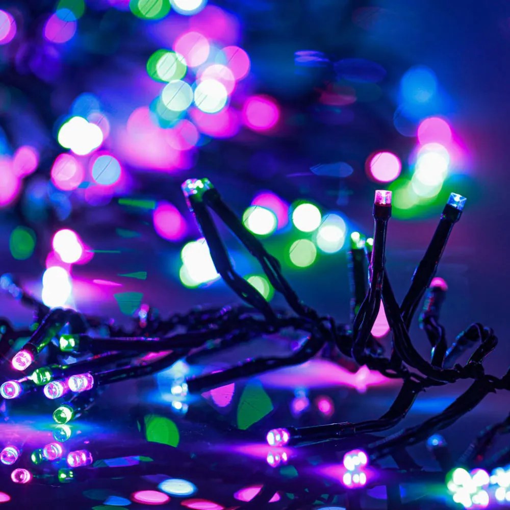 színes pasztell fényű fürtös PVC LED-szalag 400 LED-del 7,4 m