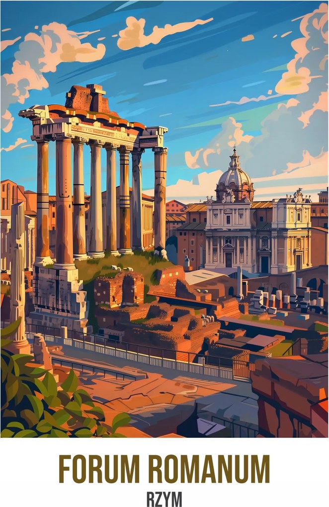 Poszter 53x81cm Forum Romanum