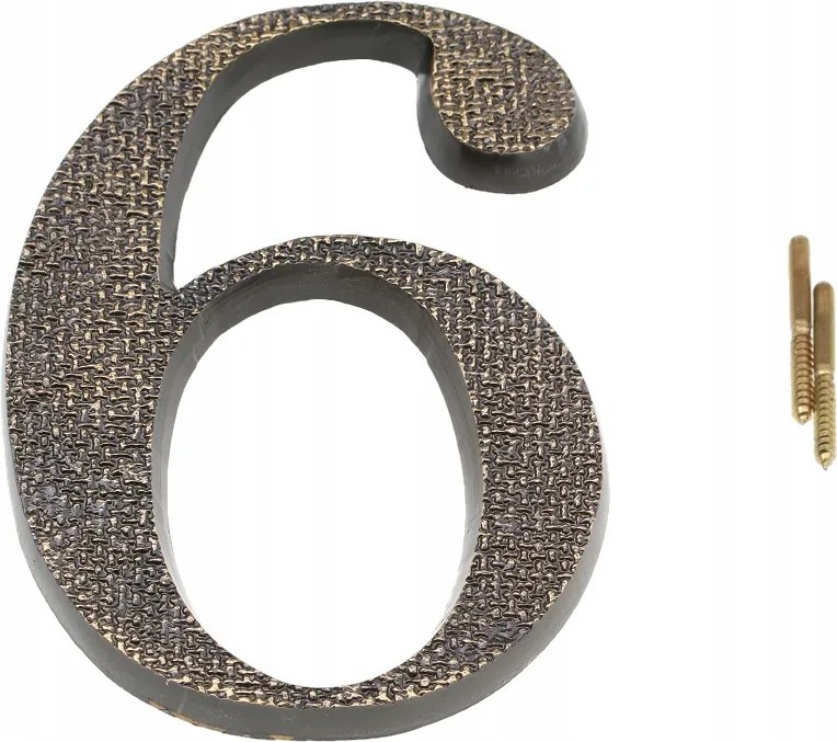 Számjegyek Számjegy Sárgaréz Patinás Retro Házszám 6