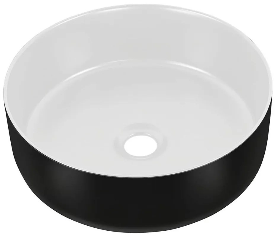 COMAD UM-6259 SIMPLE 8. - SIMPLE mosdó 36 cm, fehér/fekete, pultba szerelhető