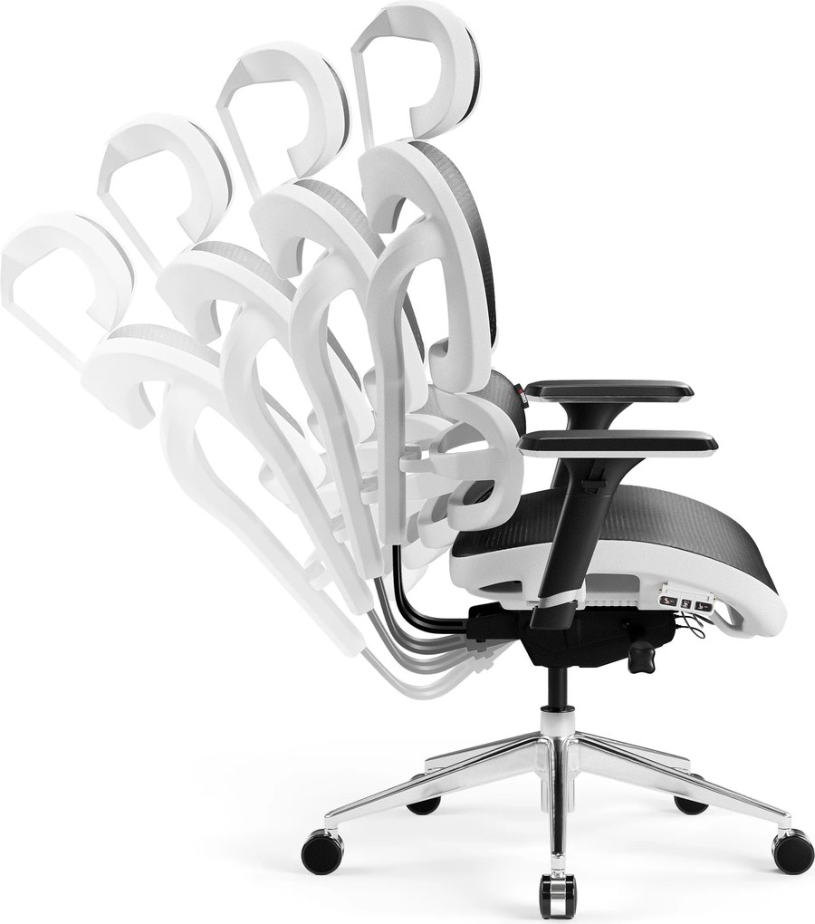 Ergonomikus irodai szék, fehér-fekete: Diablo V-Commander