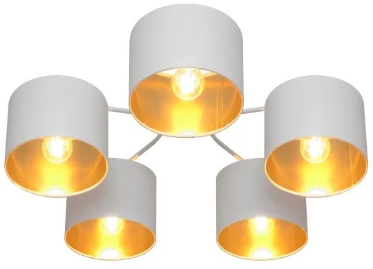 Felületre szerelhető csillár ALBA 5xE27/15W/230V fehér/arany