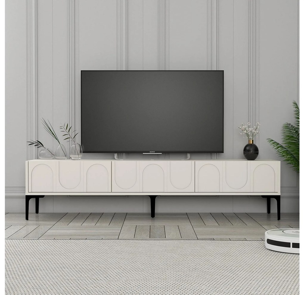 TV asztal/szekrény Bipemu 3 (krém + fekete) . 1095678
