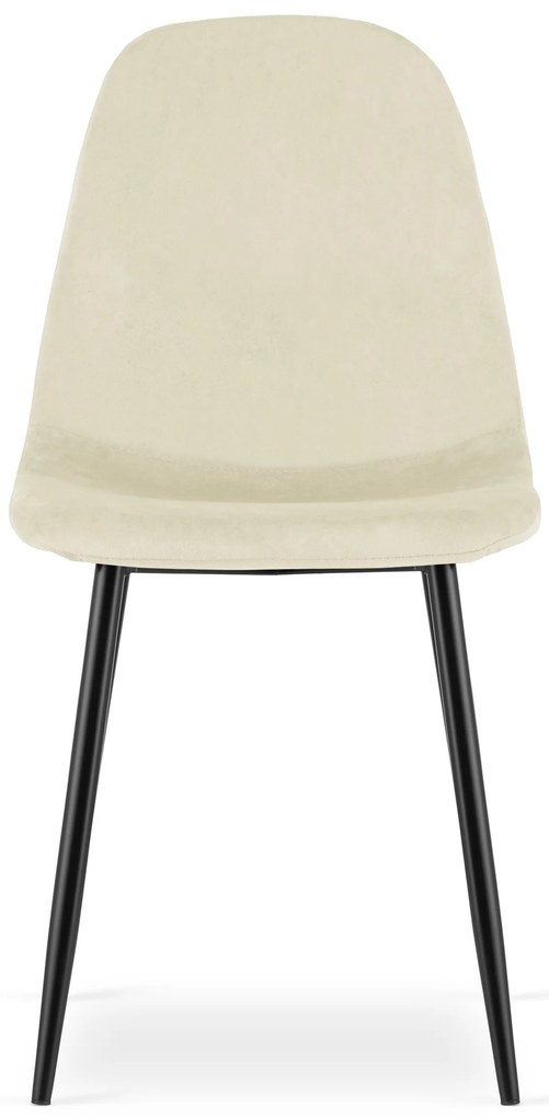 Bézs bársony szék COMO fekete lábakkal