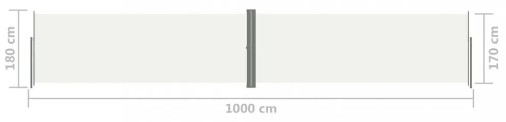 krémszínű behúzható oldalsó napellenző 180 x 1000 cm