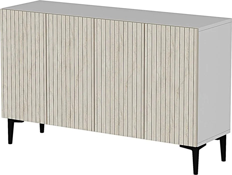 Zeynep komód, fehér-travertin, 120 cm – TR555CHM1418