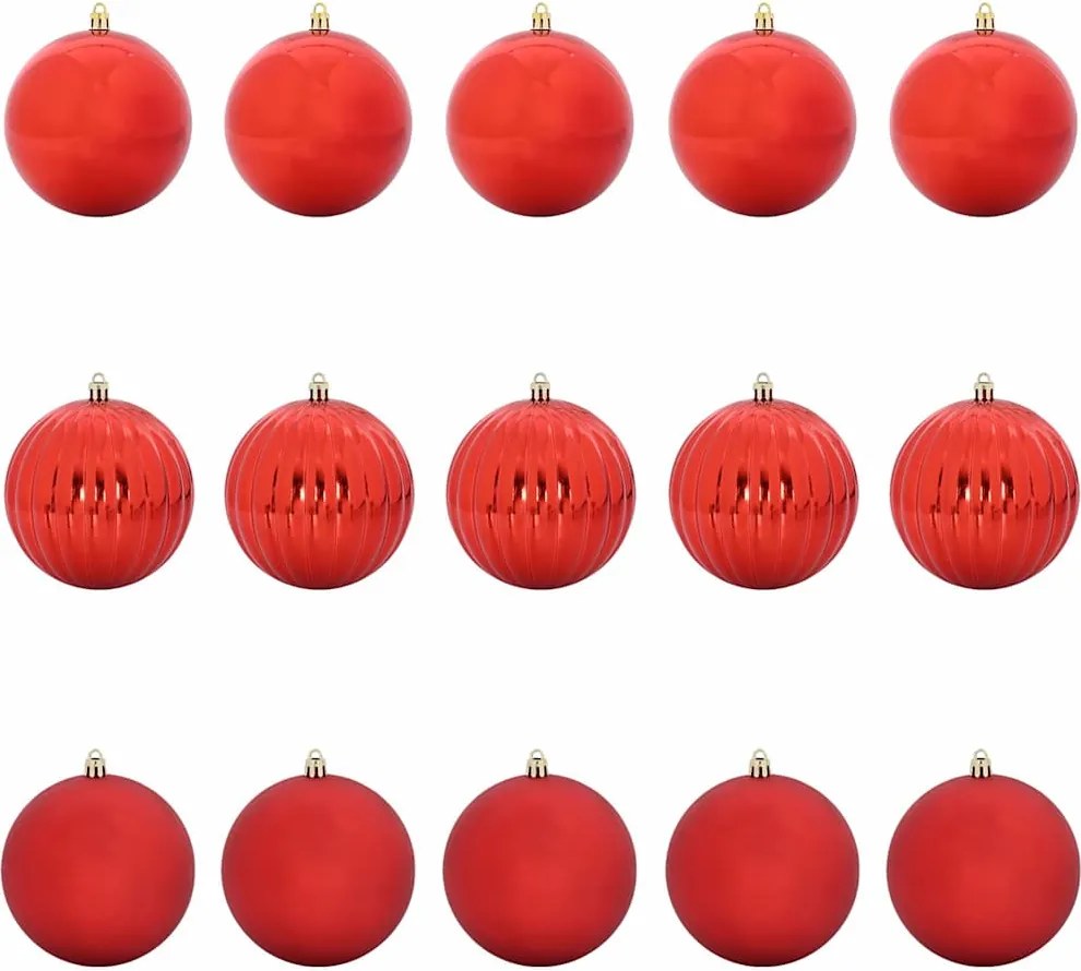 vidaXL Karácsonyi Díszletes XL 15 pcs Piros Műanyag