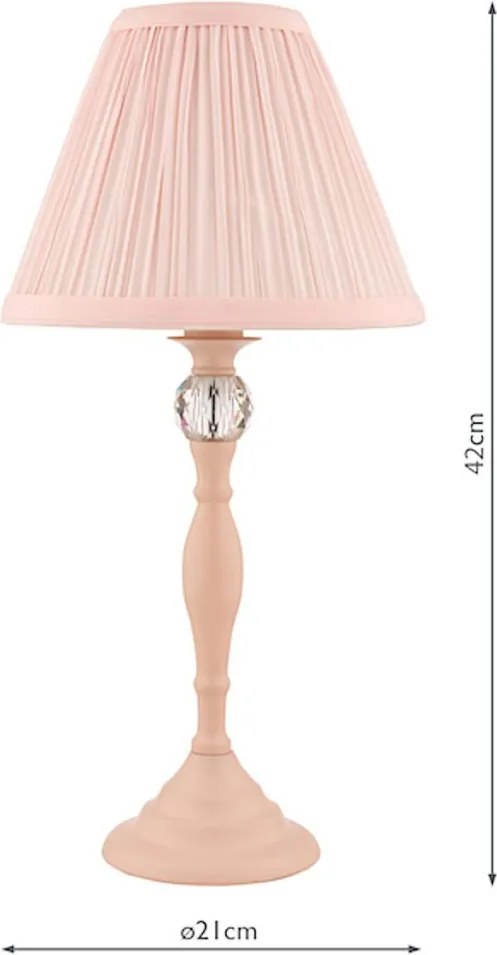 LAURA ASHLEY 3724950-Q ELLIS Kristály Asztali lámpa Rózsaszín E14 IP20