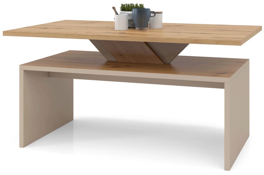 Mazzoni SISI Artisan Tölgy / Bézs (Pezsgő) - MODERN DOHÁNYZÓASZTAL