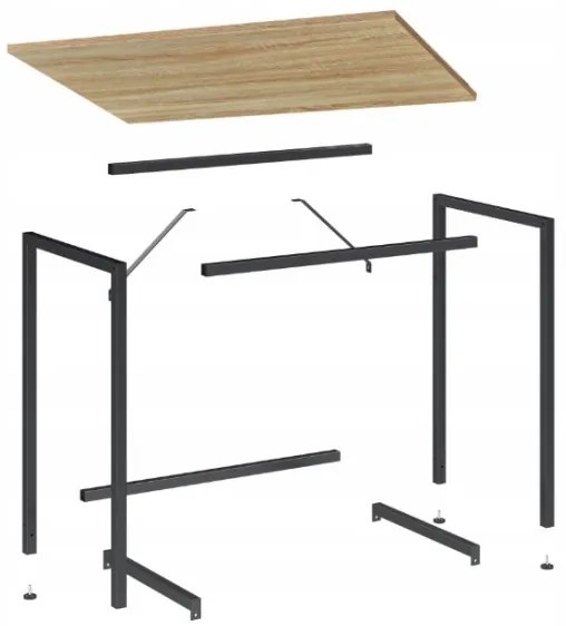 Dolgozószobai szett íróasztal TAYLOR 80x50 cm sonoma tölgy + irodai szék AVOLA VELVET világoskék