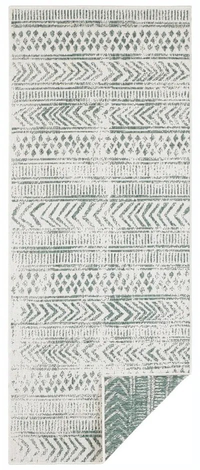 Biri zöld-krémszínű kültéri szőnyeg, 80 x 350 cm - NORTHRUGS
