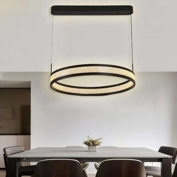 LED dimmelhető csillár zsinóron LED/45W/230V fekete + távirányítás