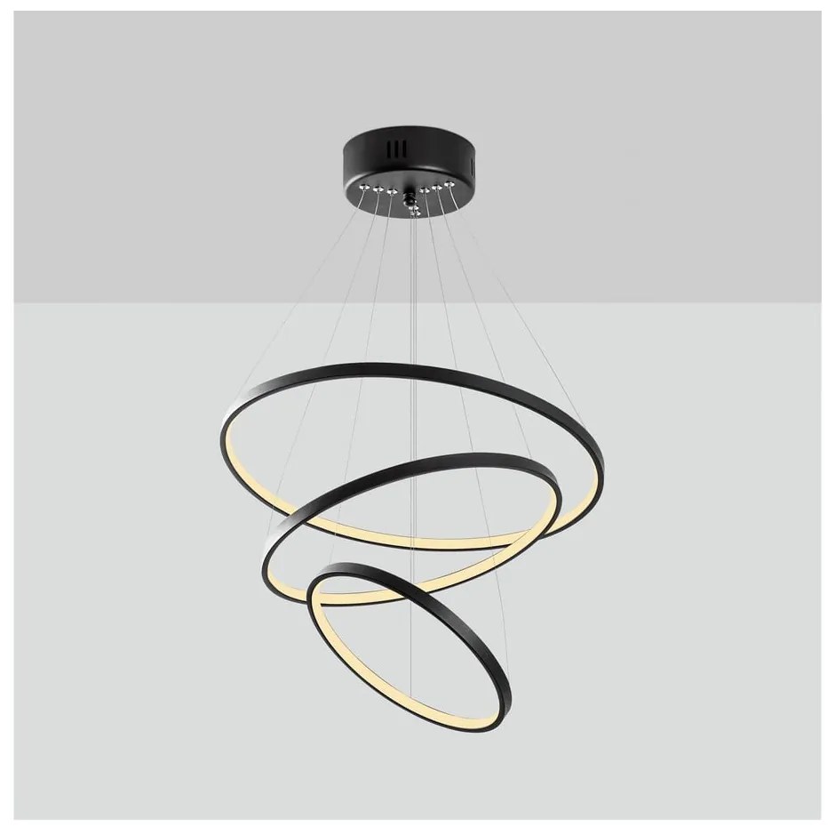 Fekete LED függőlámpa ø 50 cm Simit – Opviq lights