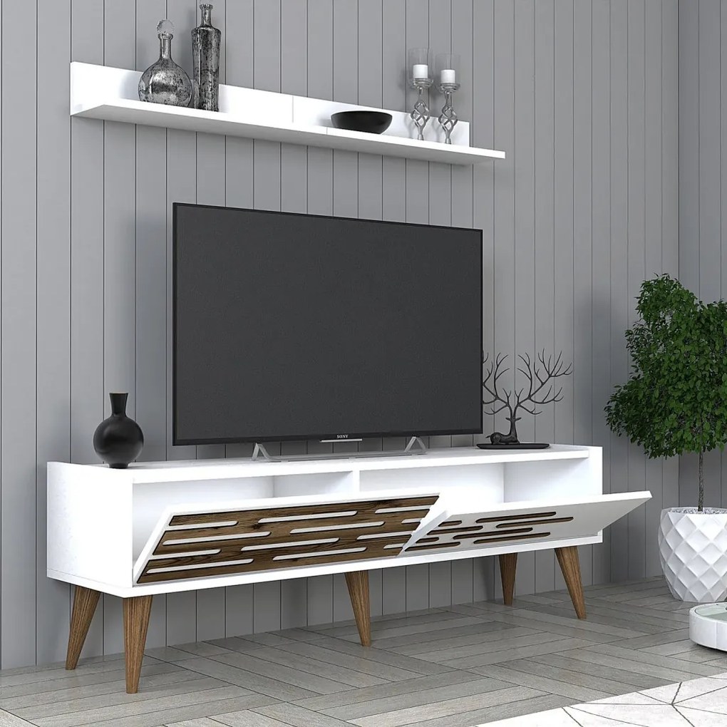 Valensiya TV-állvány, fehér, 140 cm