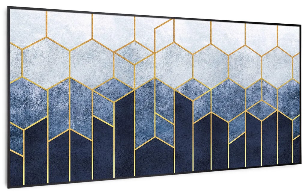 Klarstein Wonderwall Air Art Smart, infravörös hősugárzó, 120 x 60 cm, 700 W, kék csík