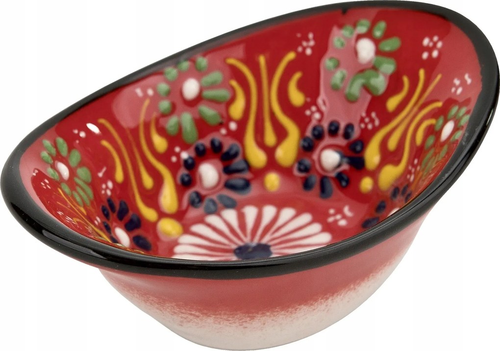 Saláta tálaló kerámia ovális 10x7 cm Oriental Red