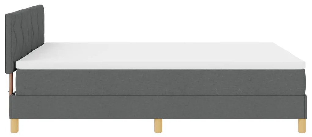 Box Spring Ágy Matraccal & LED Sötét Szürke 140x200 cm Szövet